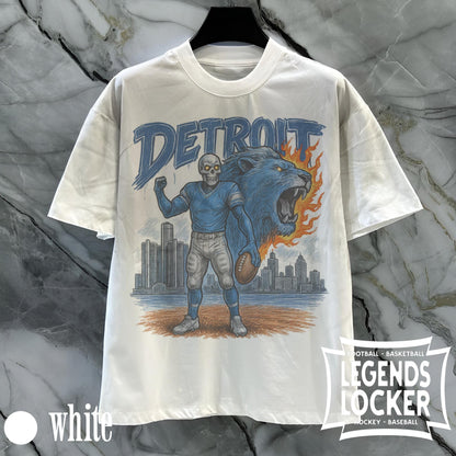 Retro Detroit Football T-Shirt, Vintage Detroit Lions Streetwear Graphic Tee, Gift for Detroit Football Fan