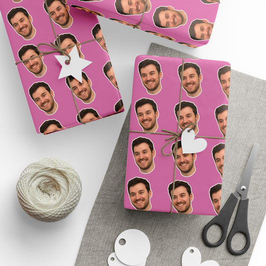 Personalized Wrapping Paper, Funny Gift for Boyfriend, Custom Face Print Gift Wrapping Paper, Unique Birthday Wrap, Gift for Girlfriend