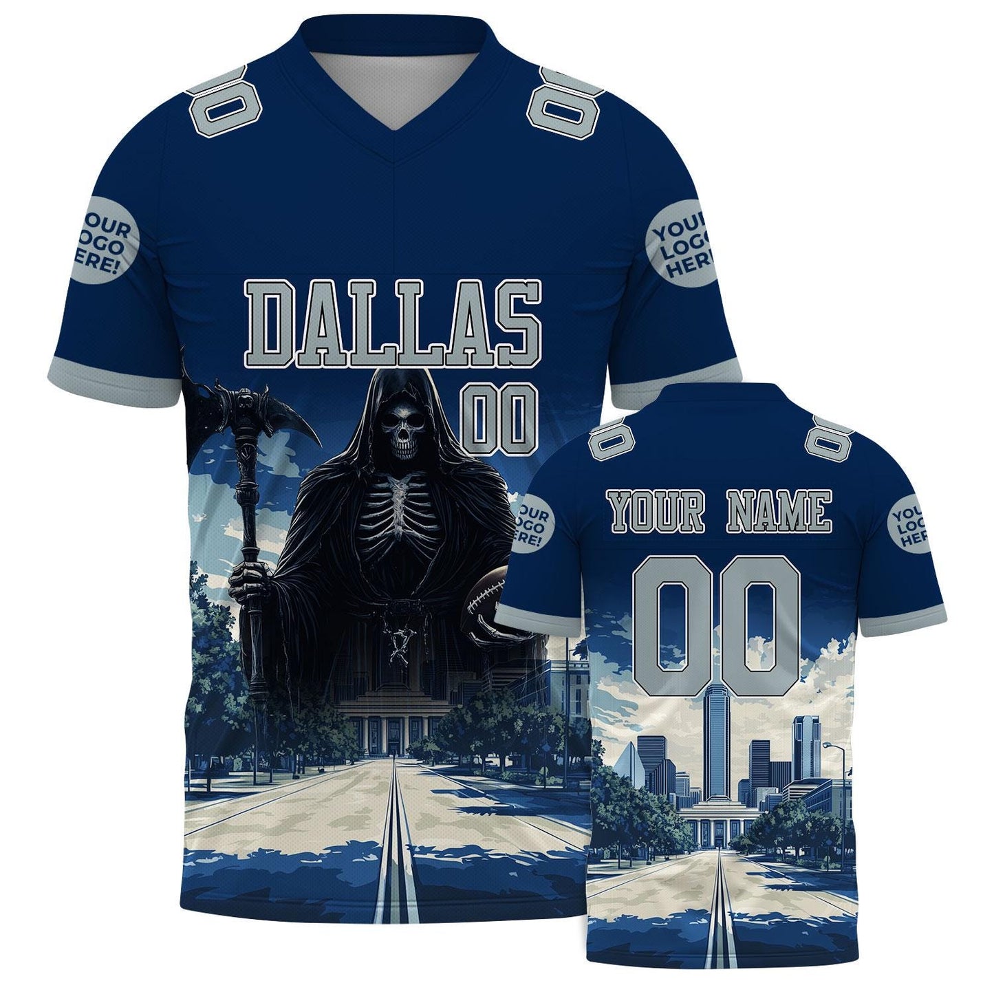 Custom Houston Red Football Jersey Kid Adult, Custom Red Black Halloween Football Jersey Name Number Logo State College Jersey Skull Gift