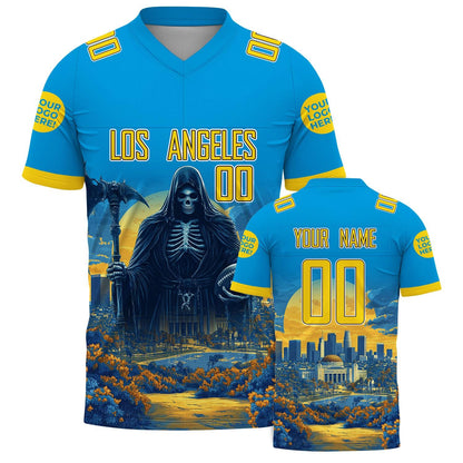 Custom Houston Red Football Jersey Kid Adult, Custom Red Black Halloween Football Jersey Name Number Logo State College Jersey Skull Gift