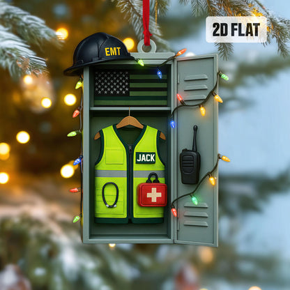 Personalized EMT 2D Flat Ornament, Custom EMT Paramedic Christmas Tree Ornament, Christmas Gifts For EMT Worker, Paramedic, First Responder