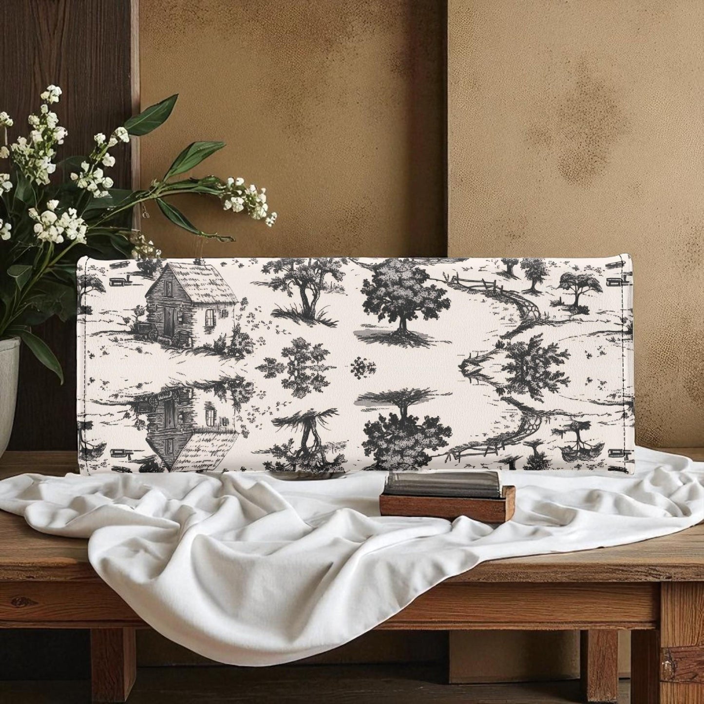 Noir Echo Toile | Tote Handbag | Top-Grain Leather Handbag | Vegan Leather | Shoulder Bag | Custom Tote Bag | Trend Gift | Top-Handle Purse