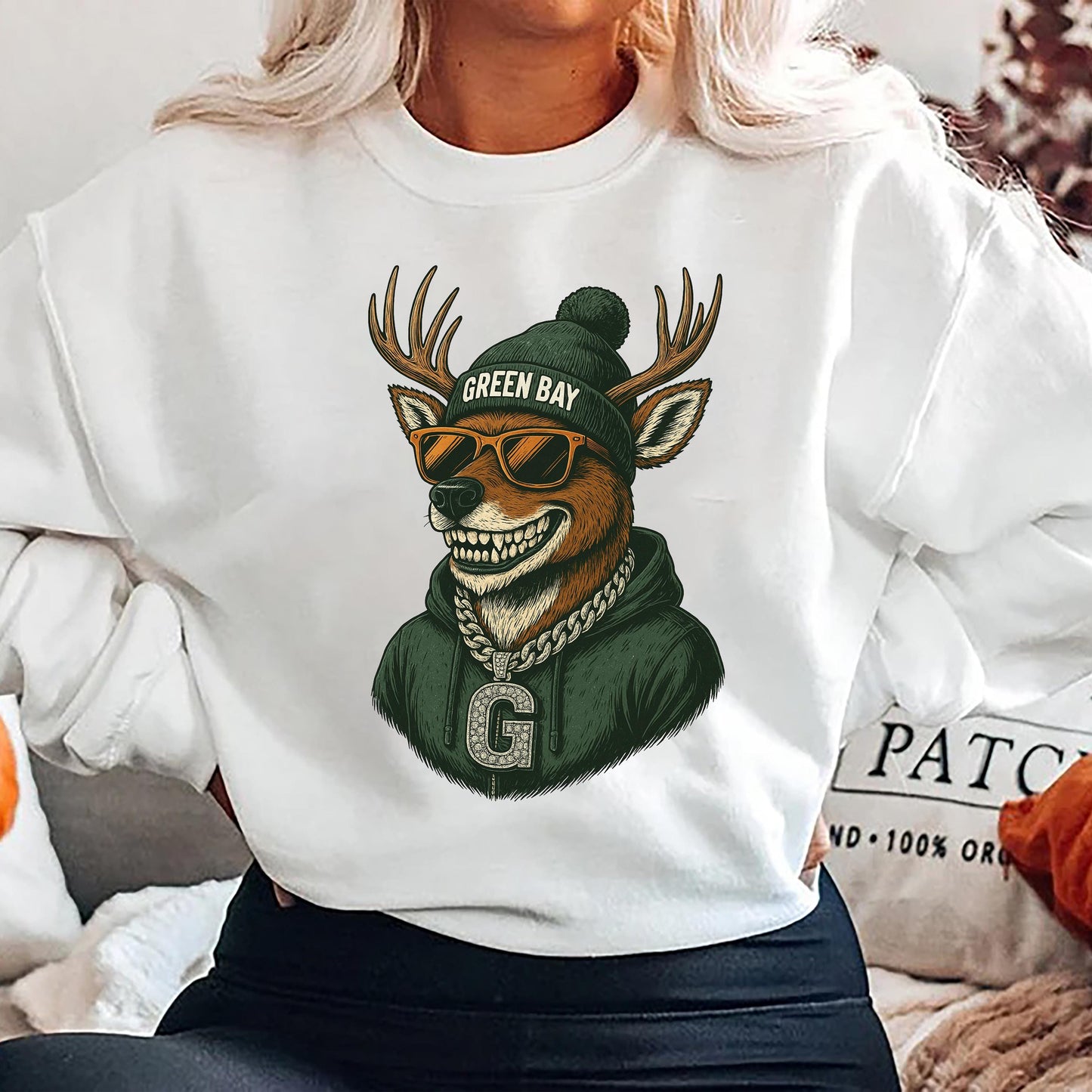 Green Bay Deer Football Vintage Style Sweatshirt, Green Bay Shirt Retro Style 90s Unisex Crewneck, Graphic Tee Gift For Football Fan Sport.