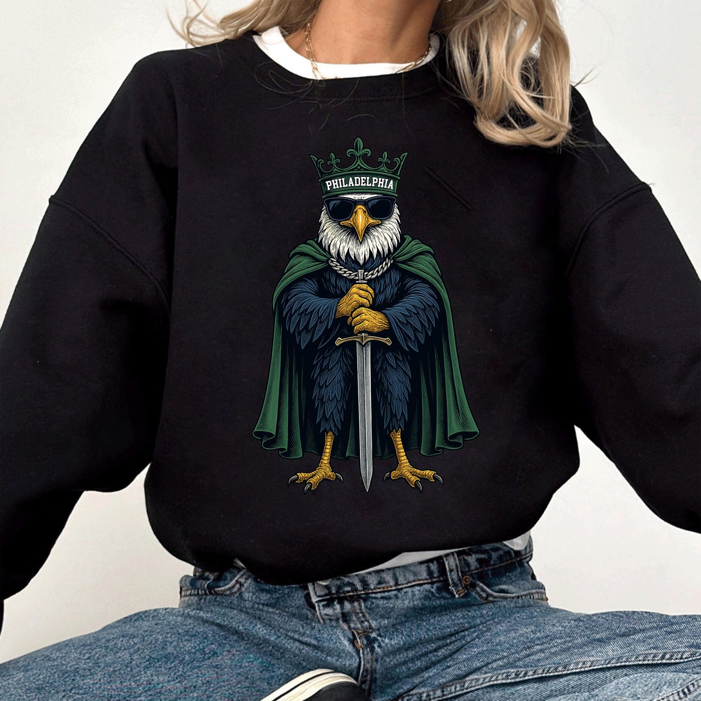 Philadelphia King Sweatshirt, Retro Philadelphia Football Shirt, Vintage Style Gift, Vintage Graphic Tee, Philadelphia Fans Shirt