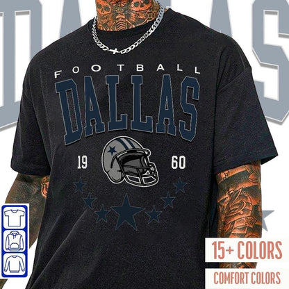 Dallas Football Shirt, Football Sweatshirt, Football Season Shirt, Game Day Shirt, Dallas Tee, Trendy Graphic Football Fan Gift, Rugby Shirt