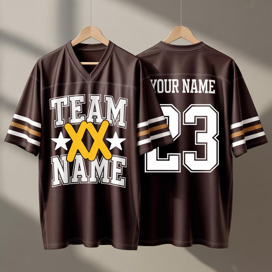 Browns Football Jersey With Team Name Number, Personalized Football Jersey, America Football Jersey, Personalized Concert & Game Day Outfit
