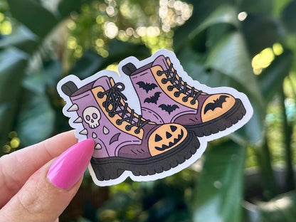 Goth Boots Waterproof Sticker, Mental Health Stickers, Handdrawn Art, Bestfriend Gifts, Positivity, Funny, Emo, Halloween, Spooky