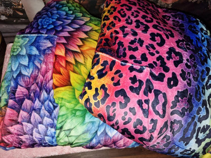 Rainbow Reversible Snug Hoodie LGBTQ Pride Flag Print Pullover Hooded Blanket with Sleeves Vivid Colours All Over Print Hoodie