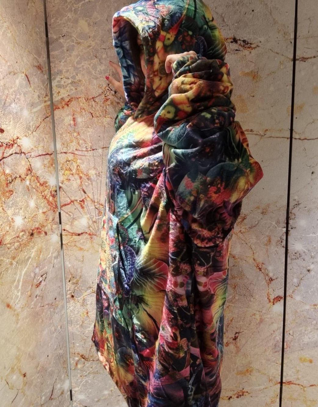 Rainbow Reversible Snug Hoodie LGBTQ Pride Flag Print Pullover Hooded Blanket with Sleeves Vivid Colours All Over Print Hoodie