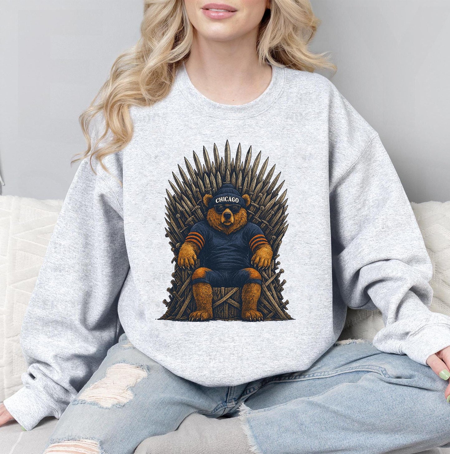 Vintage Chicago Football Sweatshirt, Chicago Football Game Day, Chicago Shirt, Trendy Chicago Football Fan Gifts