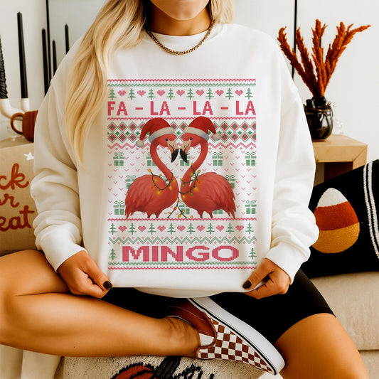 Ugly Christmas Flamingo Sweatshirt, Mingo Tee, Flamingo Gift, Flamingoes, Flamingo Shirts, Tropical Christmas, Flamingo Bird Lover