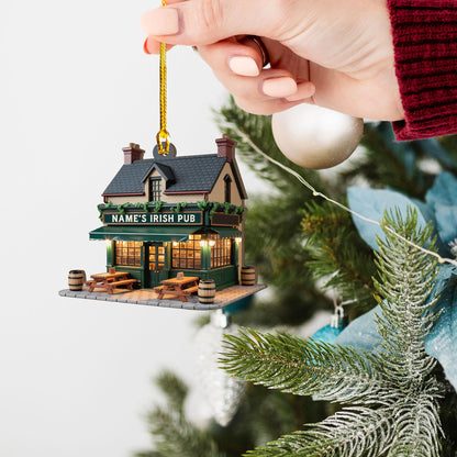 Personalized Irish Pub Ornament, Irish 2D Flat Ornament, Ireland Gifts Shamrock, Irish Christmas Keepsake 2025, Pub Decor Gift For Pub Lover
