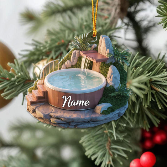Personalized Hot Tub Resort Christmas Ornament, Sauna Resort Ornament Decor, Spa Hot Tub Ornament, Spa Relax Lovers Ornament Gift Thdso-166
