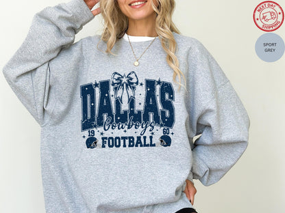 Dallas Football Graphic Sweatshirt, Vintage Dallas Football Shirt, Cowboy Shirt, Dallas Shirt, Football Shirt, Dallas Fans Gift Tee