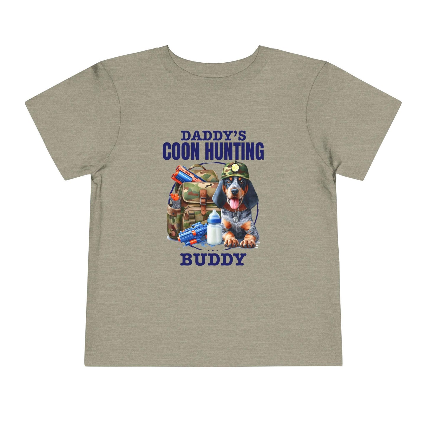 Daddy's Coon Hunting Buddy Toddler Tee, Cute Kids Hunting Shirt, Outdoor Adventure Kids Apparel, Hunter Lover Gift, Boy's Short Sleeve