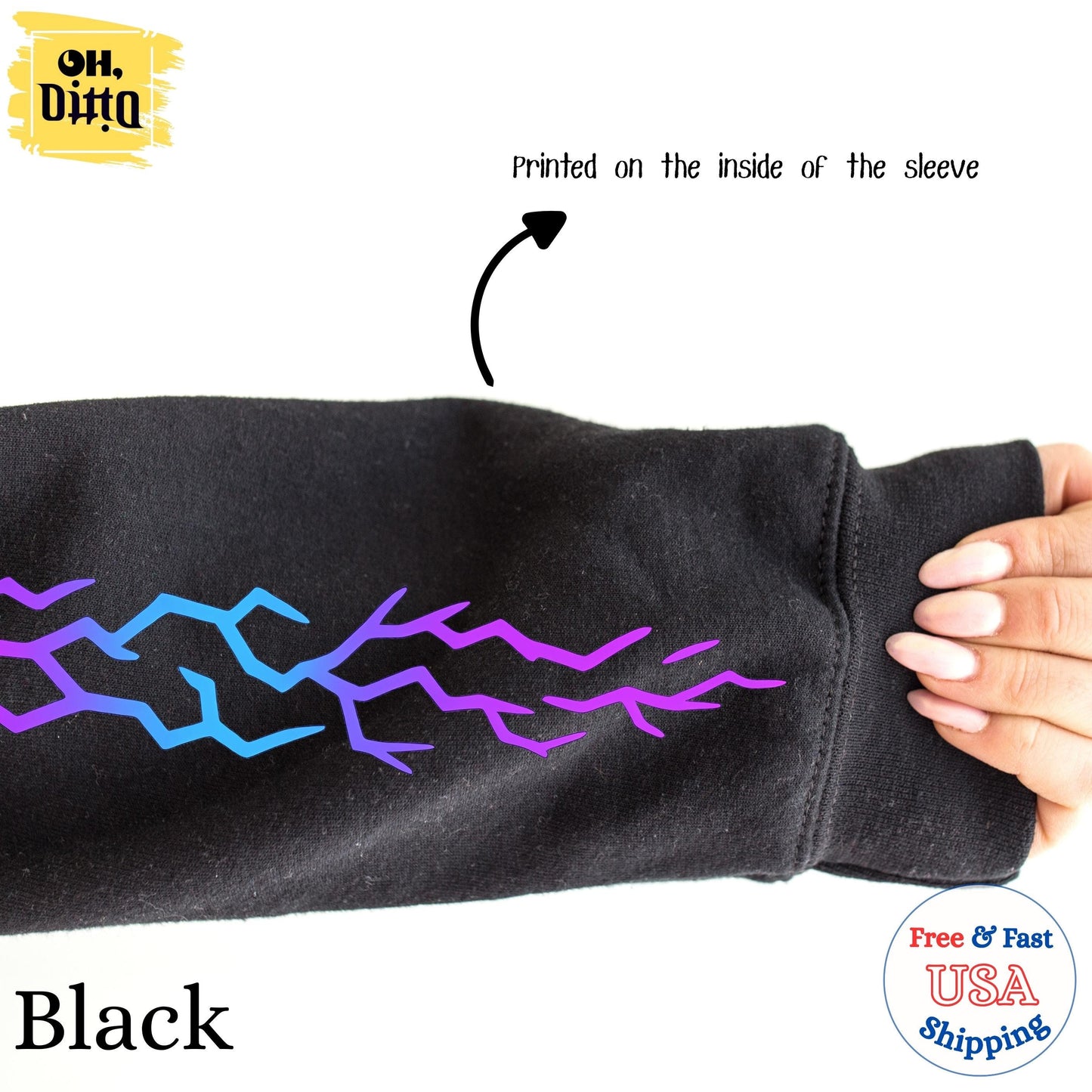 Rumi Arm Pattern Detailed Sleeve Sweatshirt,  Rumi Demon Marking Arm Hoodie, Kpop Demon Hunters Sweatshirts for Youths, Demon Girls Clothing