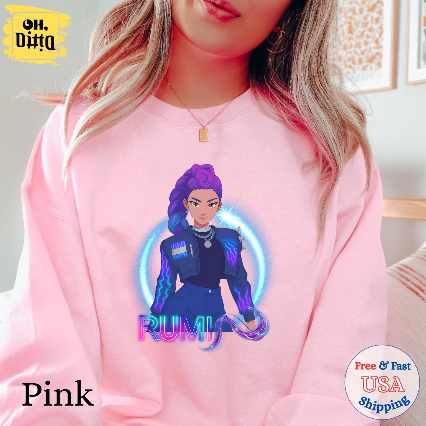 Rumi Arm Pattern Detailed Sleeve Sweatshirt,  Rumi Demon Marking Arm Hoodie, Kpop Demon Hunters Sweatshirts for Youths, Demon Girls Clothing