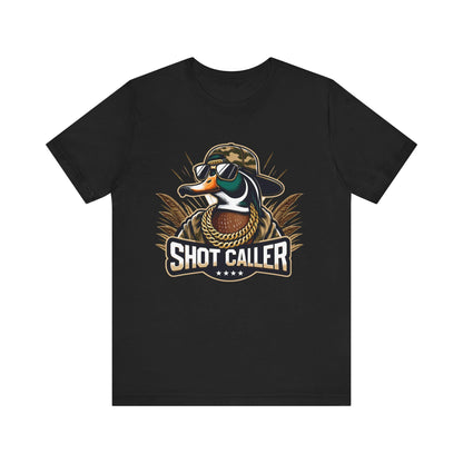 Shot Caller Duck Graphic Tee: Funny Mallard Hunting Shirt