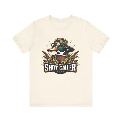 Shot Caller Duck Graphic Tee: Funny Mallard Hunting Shirt