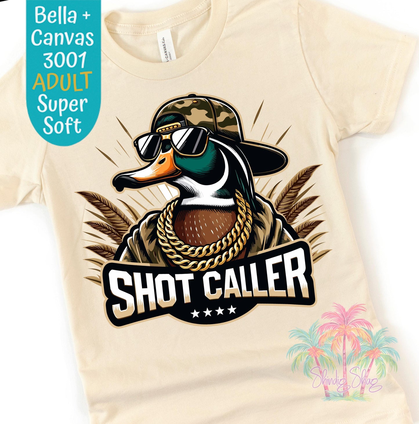 Shot Caller Duck Graphic Tee: Funny Mallard Hunting Shirt