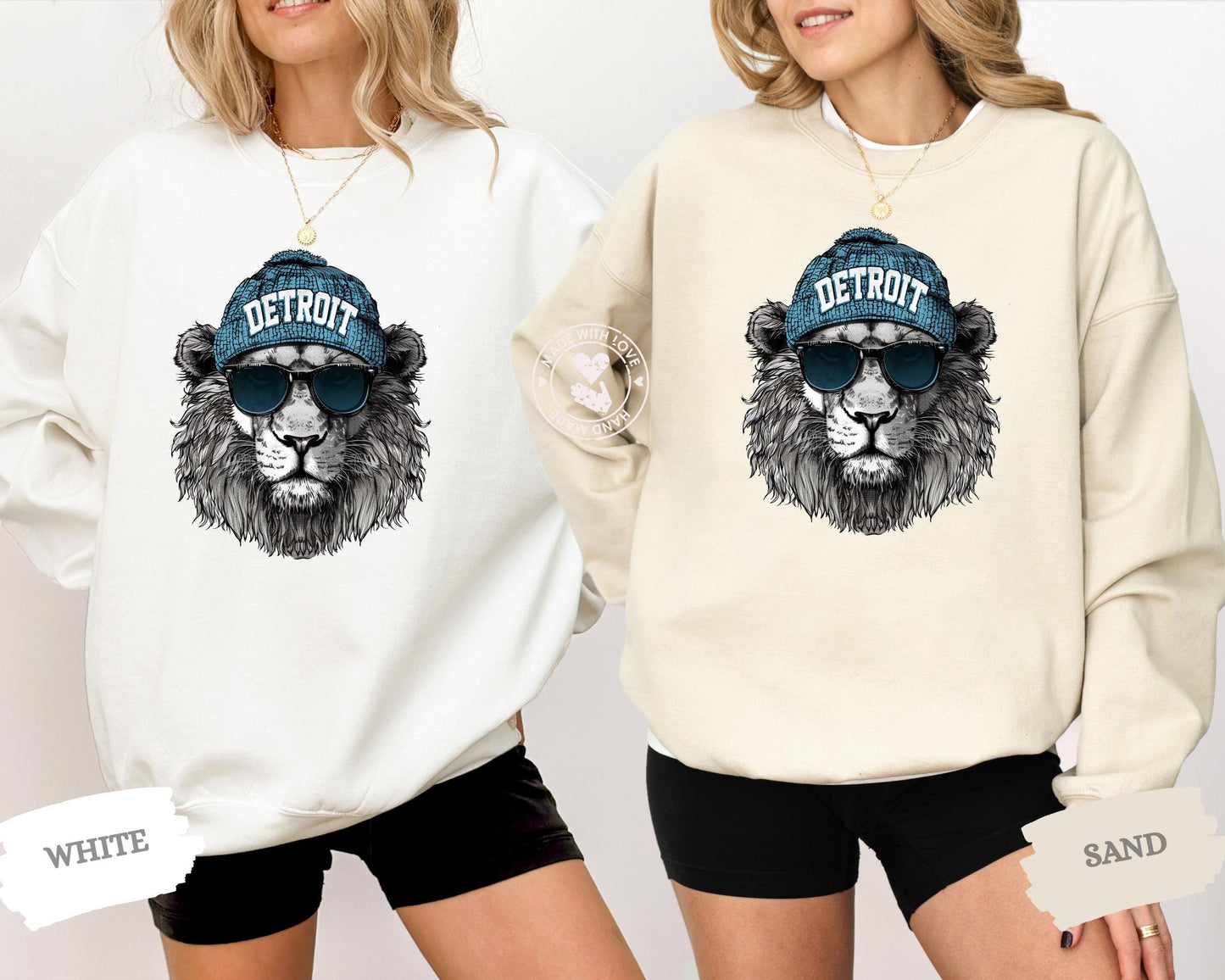 Vintage Detroit Animal Mascot Sweatshirt, Football Lion Spirit Shirt, Detroit Hoodie, Woman Crewneck Sport Gear, Unisex Lion Fan Apparel