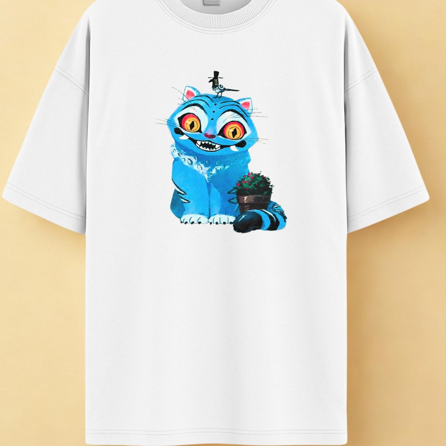 Cute Demon Hunter Tiger Shirt – Derpy Tiger and Bird Graphic Tee, Kpop Saja Boys Inspired Fan Merch