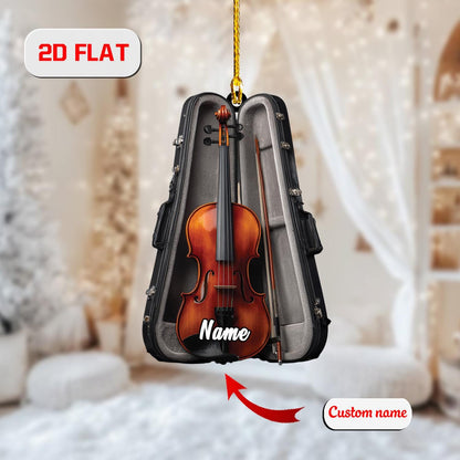 Personalized Violin Christmas Ornament Acrylic, Custom Name Music Lover Gift, Holiday Tree Decoration for Violinist, Music Teacher & Student