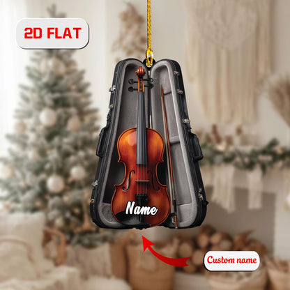 Personalized Violin Christmas Ornament Acrylic, Custom Name Music Lover Gift, Holiday Tree Decoration for Violinist, Music Teacher & Student