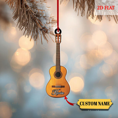 Personalized Electric Guitar 2D Flat Ornament,Christmas Gift for Music Lovers, Guitar Players,Rock and Roll Gift, Christmas Hanging Ornament