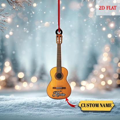 Personalized Electric Guitar 2D Flat Ornament,Christmas Gift for Music Lovers, Guitar Players,Rock and Roll Gift, Christmas Hanging Ornament