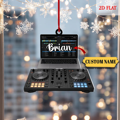 Personalized Pioneer DJ Flat 2D Ornament, Custom Name DJ Christmas Tree Ornament, Music Dj Ornament, Christmas Gift for DJ, Boyfriend