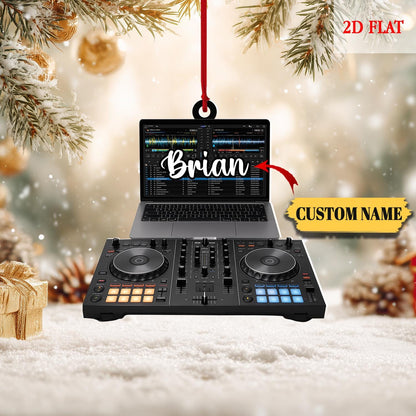 Personalized Pioneer DJ Flat 2D Ornament, Custom Name DJ Christmas Tree Ornament, Music Dj Ornament, Christmas Gift for DJ, Boyfriend