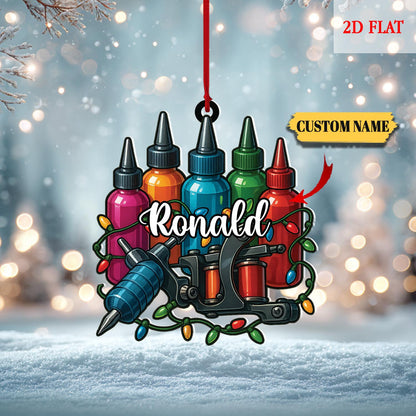 Personalized Tattoo Tools Box Christmas Ornament, Tattoo Lovers Christmas Ornament Gift,Tattoo Studio Xmas Tree Decor Gift, Gift for Husband