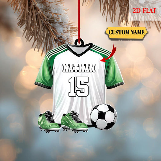 Personalized Soccer Shose Ball 2D Flat Acrylic Ornament, Ornament For Soccer Players, Custom Gift For Soccer Teams, Gift for Dad, Husband