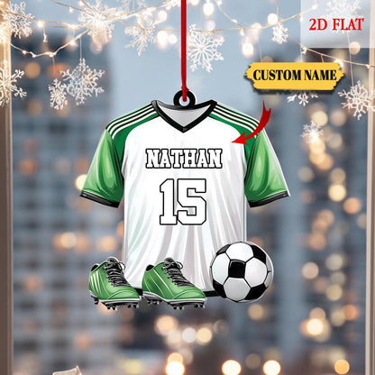Personalized Soccer Shose Ball 2D Flat Acrylic Ornament, Ornament For Soccer Players, Custom Gift For Soccer Teams, Gift for Dad, Husband