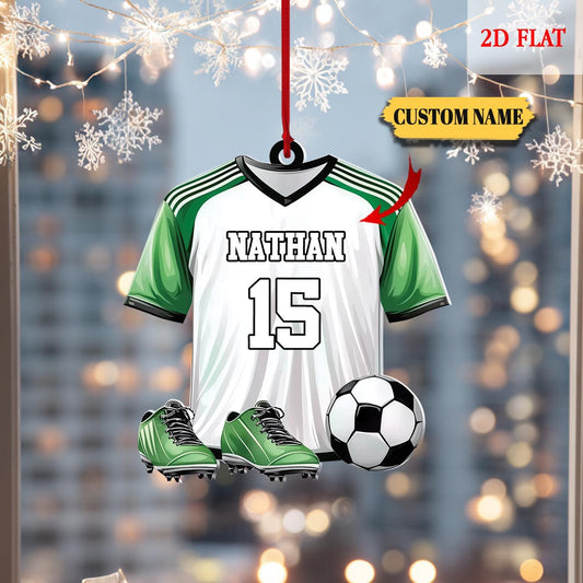 Personalized Soccer Shose Ball 2D Flat Acrylic Ornament, Ornament For Soccer Players, Custom Gift For Soccer Teams, Gift for Dad, Husband