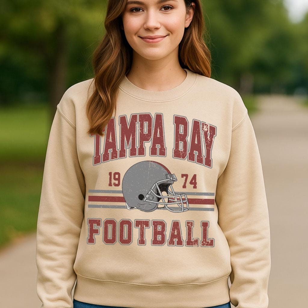 Tampa Bay Football 90s Style Sweatshirt, Tampa Bay Football Shirt, Football Fan Shirt, Sunday Football, Game Day Sweatshirt