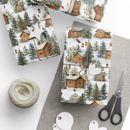 Christmas Gift Wrap - Winter Scene Wrapping Papers, Holiday Gift Packaging, Festive Present Wrap, Snowy Christmas Decor, Seasonal Gift
