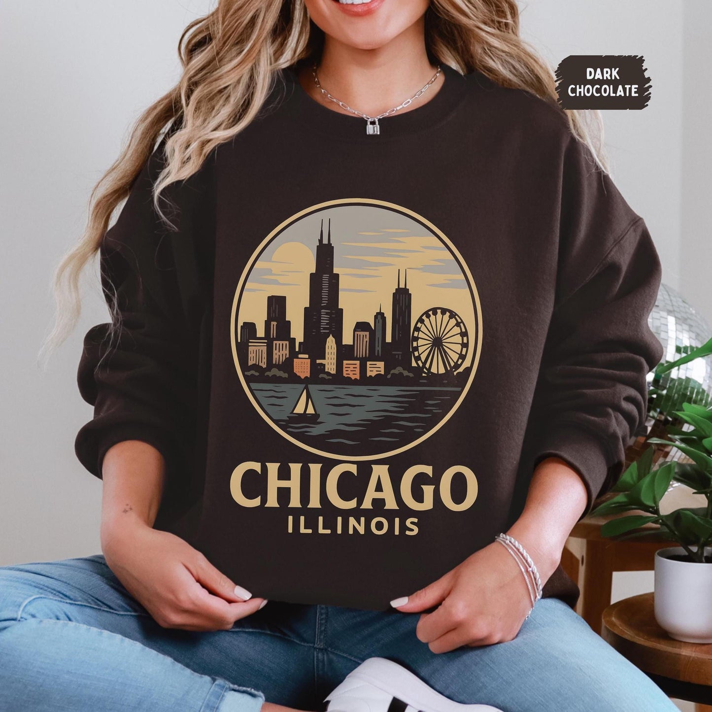 Vintage 90s Style Chicago Football Sweatshirt, Game Day Shirt, Chicago Team Football Shirt, Sunday Chicago, Sport Shirt, Chicago Football