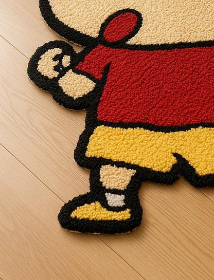 Hand-Tufted Wool Shinchan Rug: Anime Kids Room Decor For Anime Lovers 5x8ft Kawaii Home