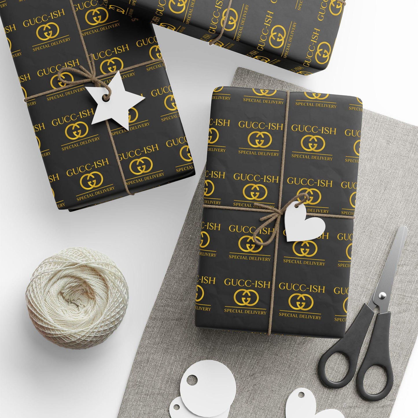 Fake Luxury Funny Wrapping Paper, Elegant Gift Wrap for Birthdays, Holidays, Celebrations, Luxury Present Decoration, Unique Gift Packing