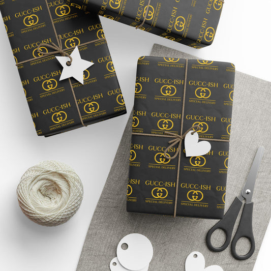 Fake Luxury Funny Wrapping Paper, Elegant Gift Wrap for Birthdays, Holidays, Celebrations, Luxury Present Decoration, Unique Gift Packing