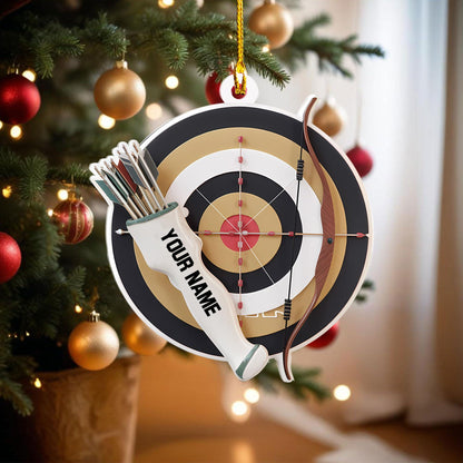 Personalized Archery Christmas Ornament, Custom Bow and Arrow Decor, Unique Gift for Archers and Hunters, Holiday Present for Sports Lovers