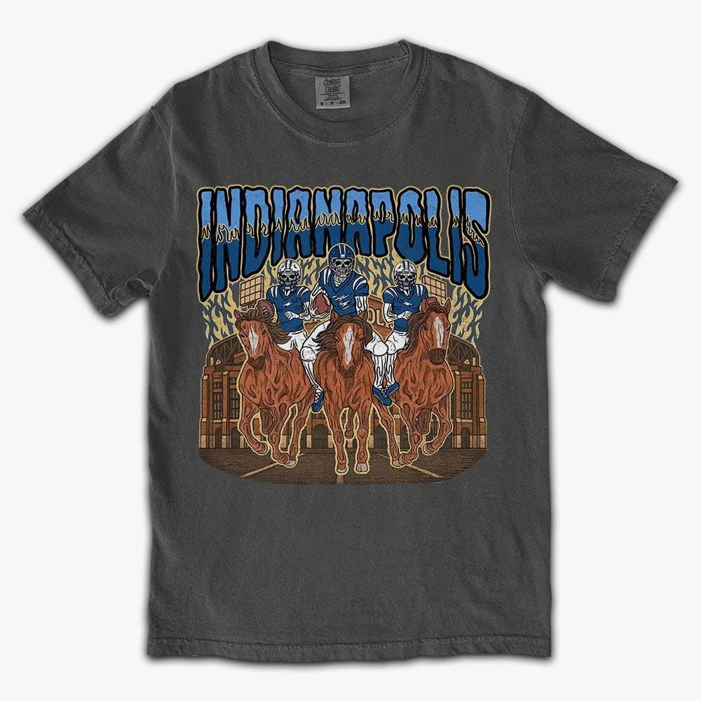 Indianapolis Football Skull Vintage Shirt, Gift For Fan Football Game Day Unisex Shirt