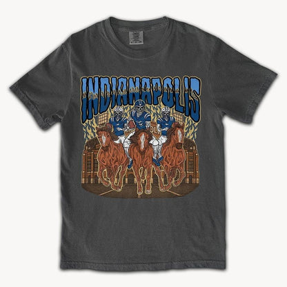 Indianapolis Football Skull Vintage Shirt, Gift For Fan Football Game Day Unisex Shirt