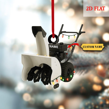 Personalized Snow Blower Christmas 2D Flat Acrylic Ornament, Christmas Tree Decor, Agricultural Xmas Ornament, Gift For Farmer