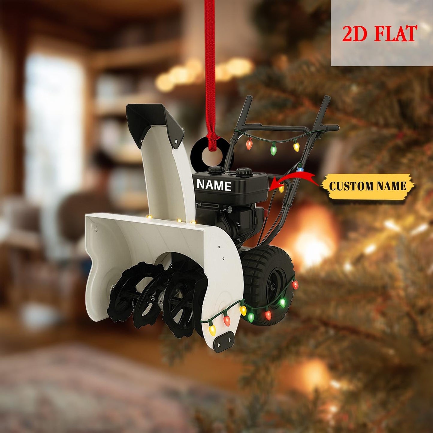 Personalized Snow Blower Christmas 2D Flat Acrylic Ornament, Christmas Tree Decor, Agricultural Xmas Ornament, Gift For Farmer