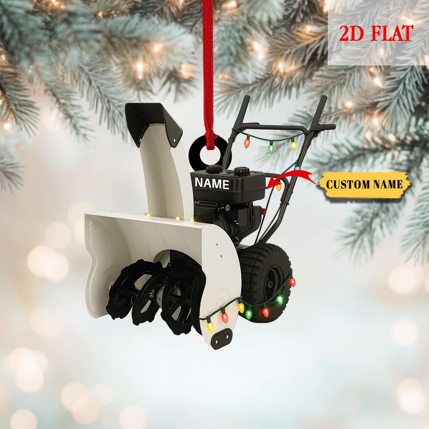 Personalized Snow Blower Christmas 2D Flat Acrylic Ornament, Christmas Tree Decor, Agricultural Xmas Ornament, Gift For Farmer