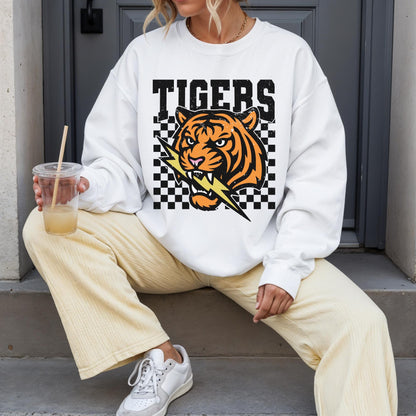 Tigers Basketball mascot, Tigers game day football, football mom crewneck, cute game day sweatshirt, Heather ash unisex sweatshirt