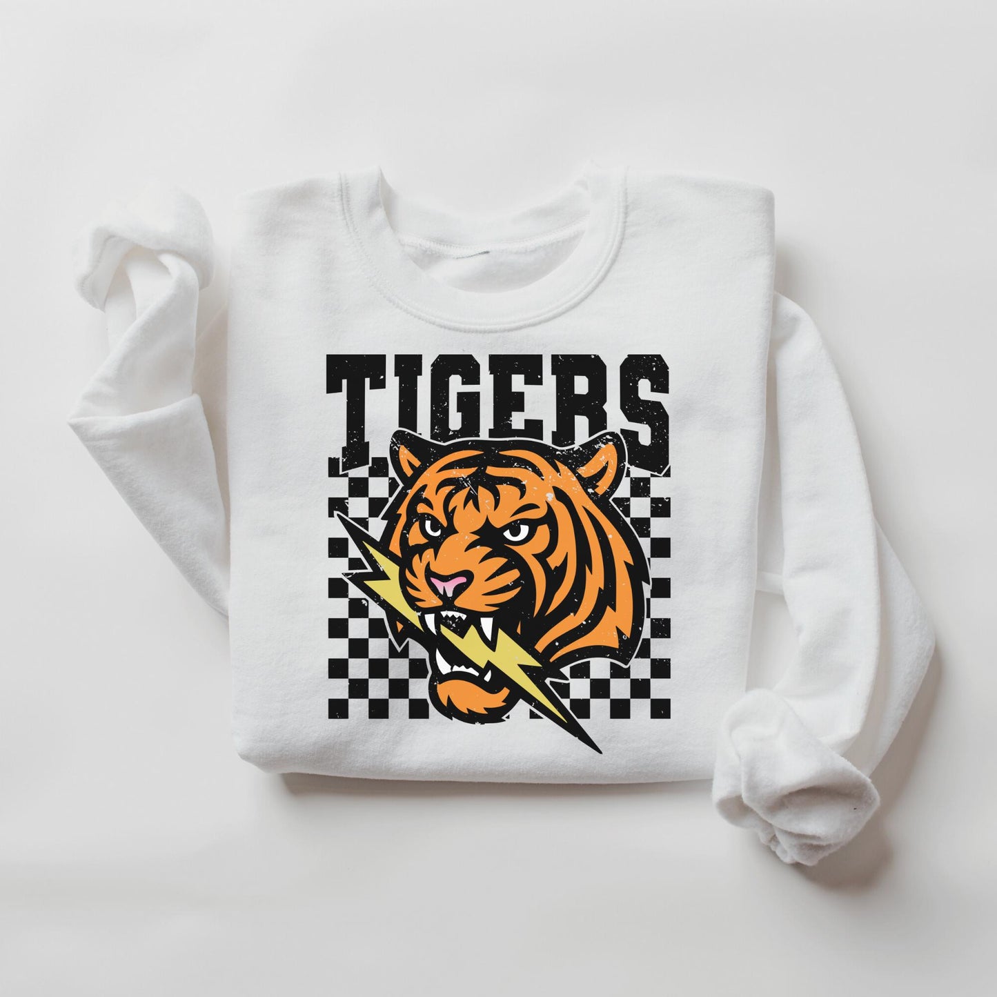 Tigers Basketball mascot, Tigers game day football, football mom crewneck, cute game day sweatshirt, Heather ash unisex sweatshirt